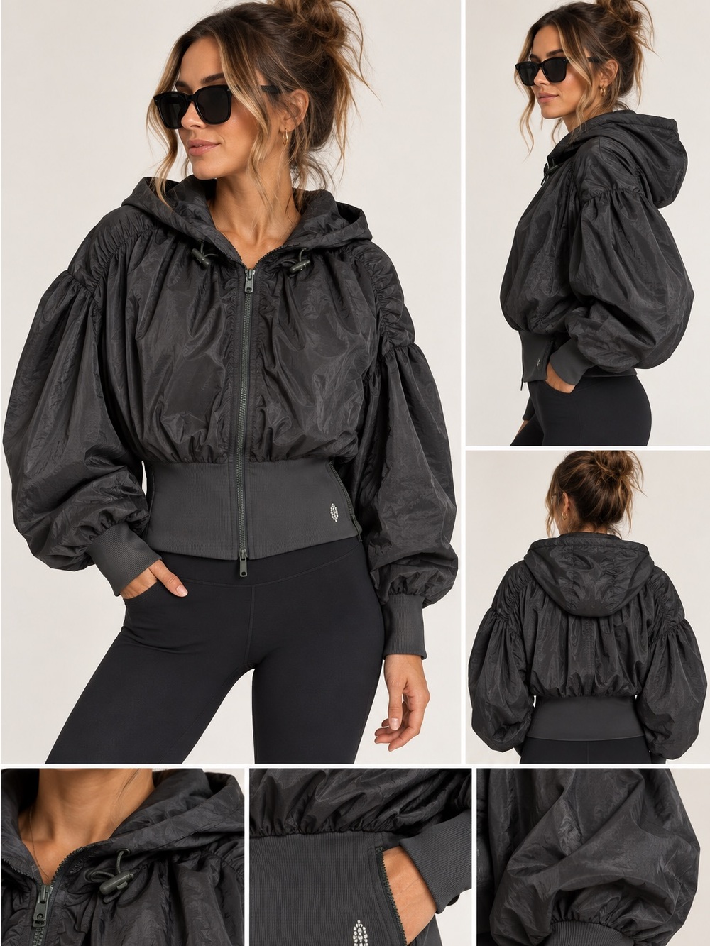 FREE PEOPLE MOVEMENT Hooded Windbreaker Jacket – Size Small